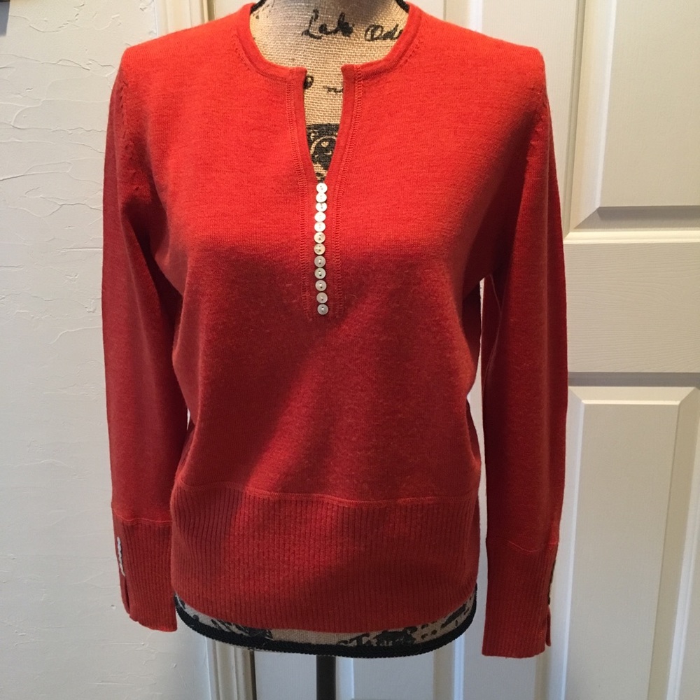 Burnt Orange Wool Sweater - Large